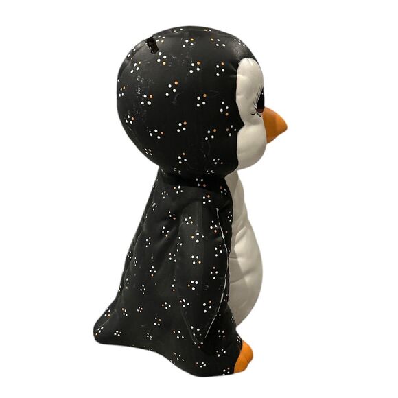 Kimple Ceramic Black and White Penguin Piggy Bank Mold - Picture 5 of 7
